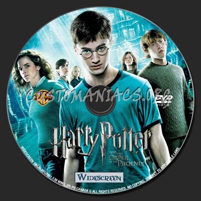 Harry Potter & The Order Of The Phoenix dvd label