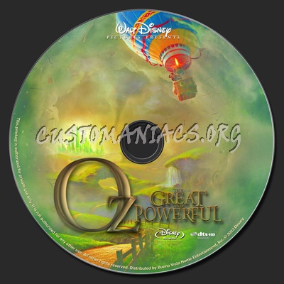 Oz The Great And Powerful blu-ray label