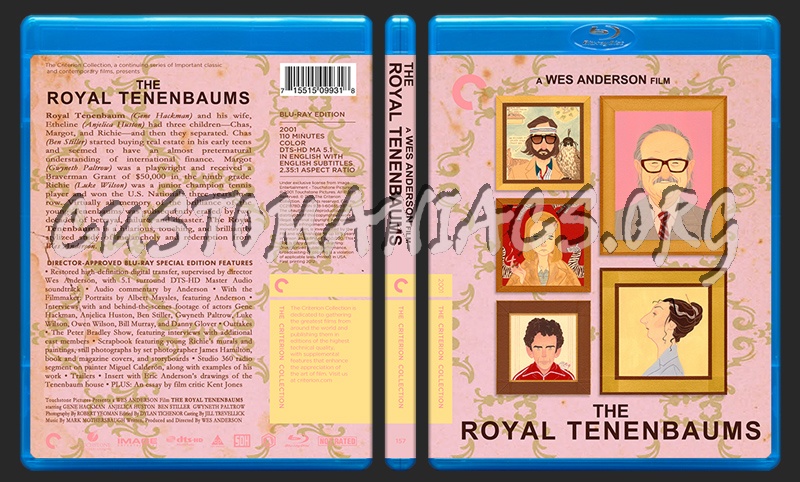 157 - The Royal Tenenbaums blu-ray cover