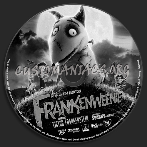 Frankenweenie dvd label