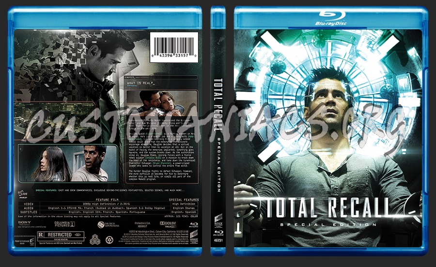 Total Recall (2012) blu-ray cover