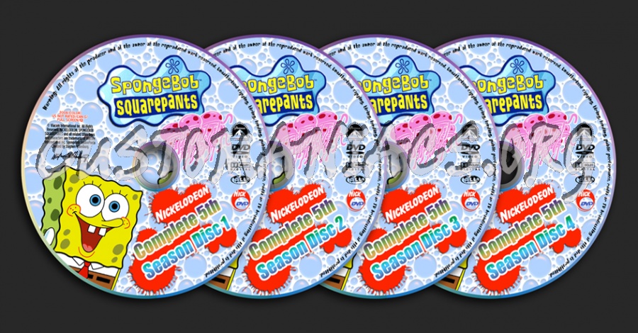 SpongeBob SquarePants Season 5 Discs 1 to 4 dvd label