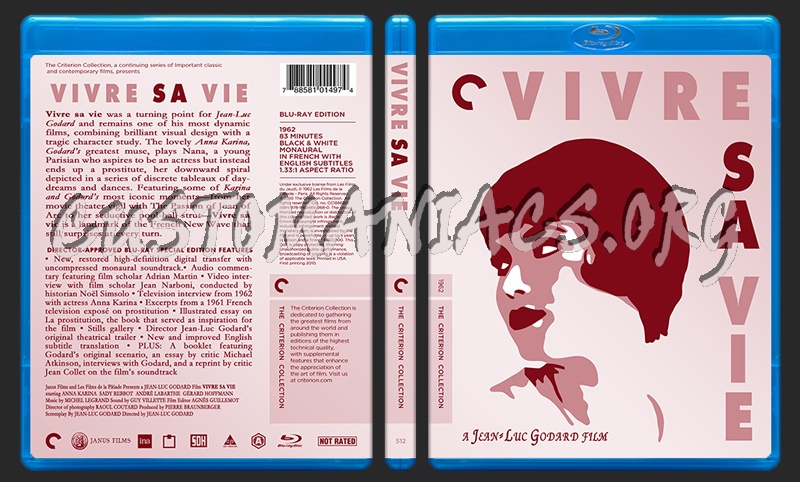 512 - Vivre Sa Vie blu-ray cover