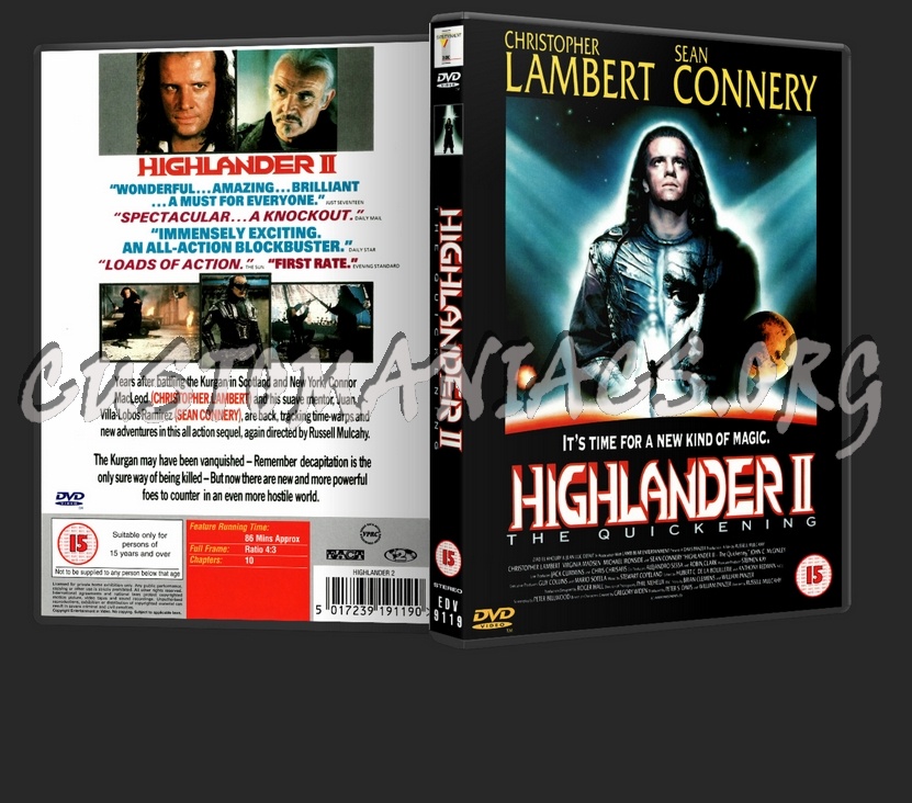 Highlander II - The Quickening dvd cover