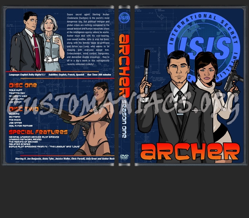 Archer Seasons 1 - 3 dvd cover