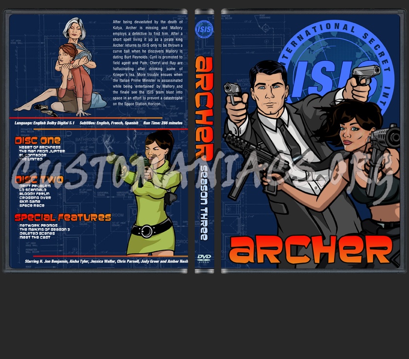 Archer Seasons 1 - 3 dvd cover