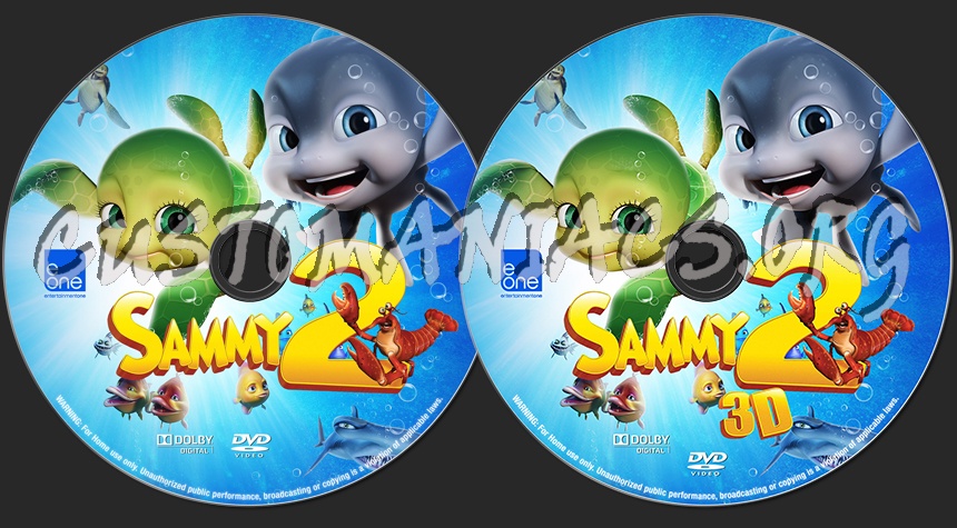 Sammy's Adventures 2 ( 2D + 3D ) dvd label