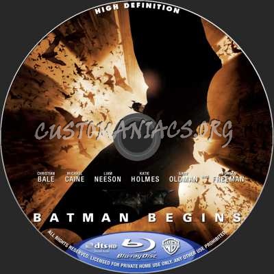 Batman Begins blu-ray label