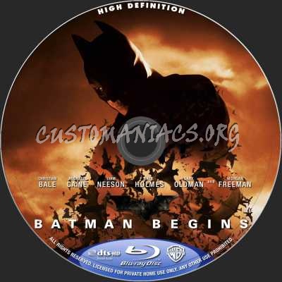 Batman Begins blu-ray label