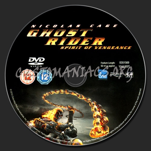 Ghost Rider Spirit of Vengeance dvd label