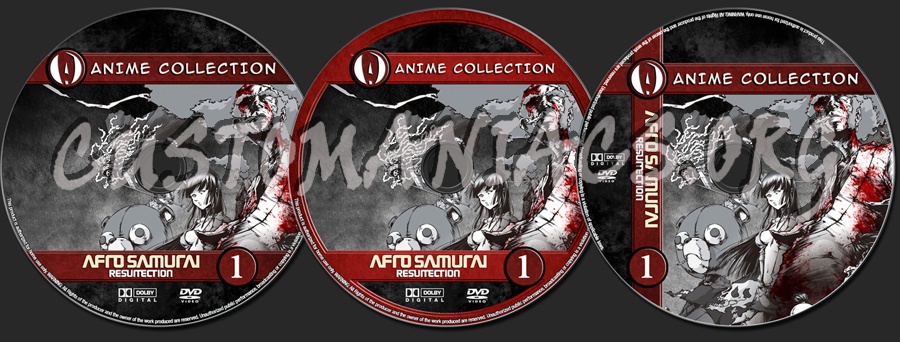 Anime Collection Afro Samurai Resurrection Director's Cut dvd label