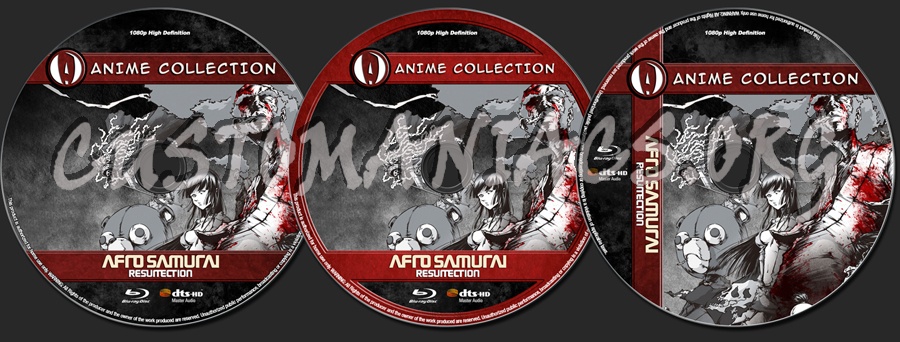Anime Collection Afro Samurai Resurrection Director's Cut blu-ray label
