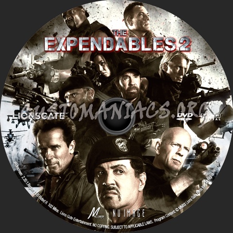 The Expendables 2 (2012) dvd label