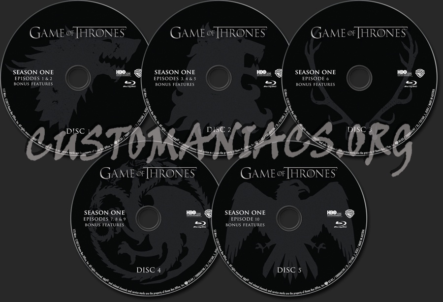 Game of Thrones Season 1 blu-ray label