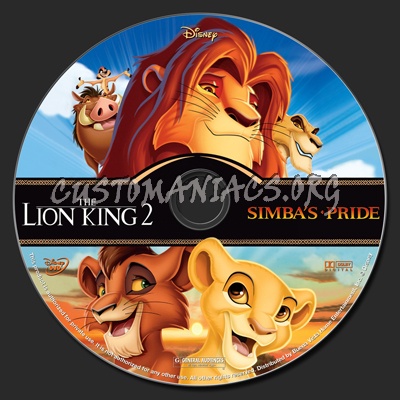 The Lion King 2 Simba's Pride dvd label