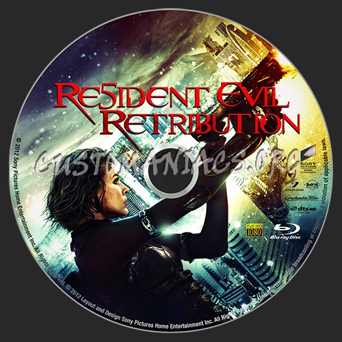 Resident Evil Retribution blu-ray label