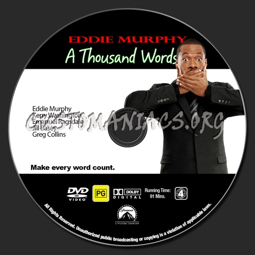 Eddie Murphy Collection - A Thousand Words dvd label