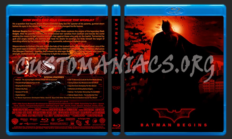 Christopher Nolan Trilogy - Batman Begins - The Dark Knight - The Dark Knight Rises blu-ray cover