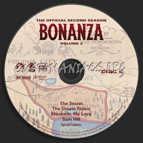 Bonanza Season 2 Volume 2 dvd label