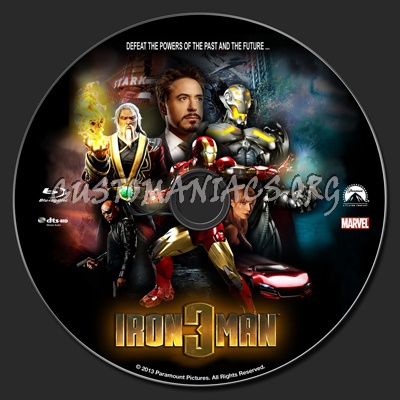 Iron Man 3 blu-ray label