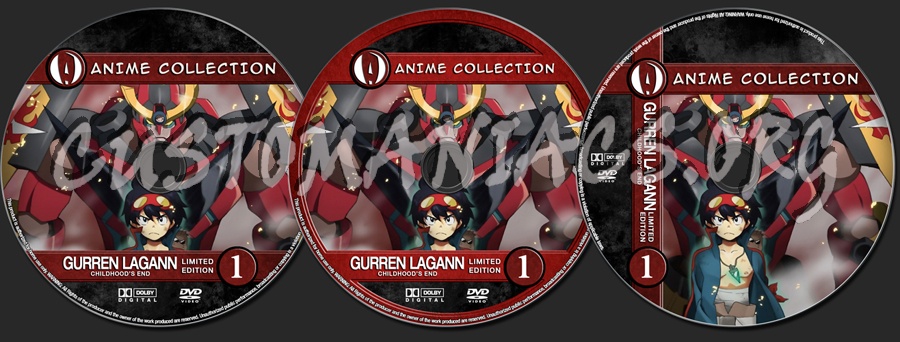 Anime Collection Gurren Lagann Childhood's End Limited Edition dvd label
