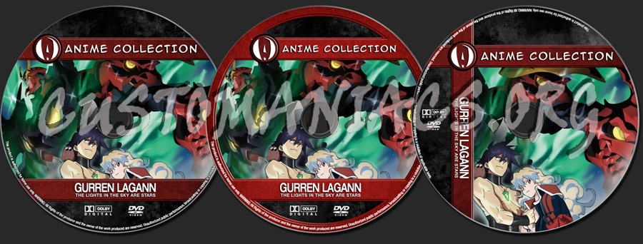Anime Collection Gurren Lagann The Lights In The Sky Are Stars dvd label