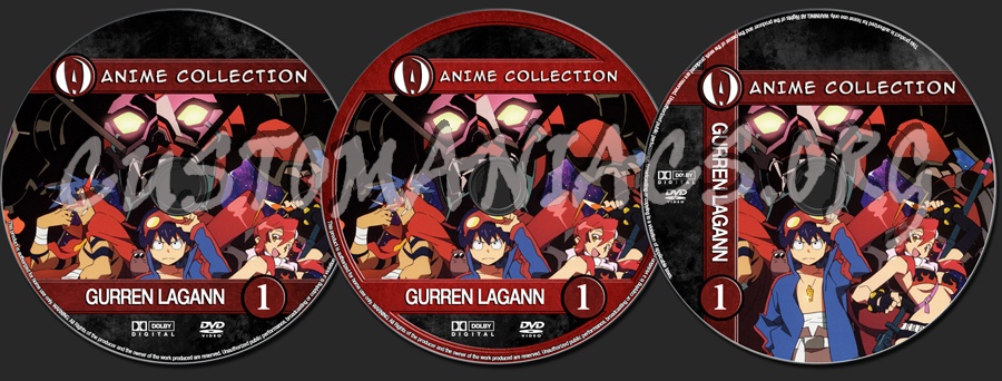 Anime Collection Gurren Lagann Collection dvd label