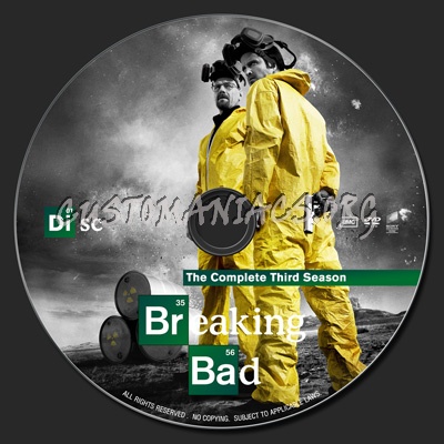 Breaking Bad : The Complete Third Season dvd label
