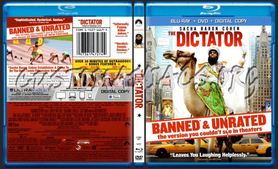 The Dictator blu-ray cover