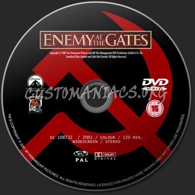 Enemy at the Gates dvd label