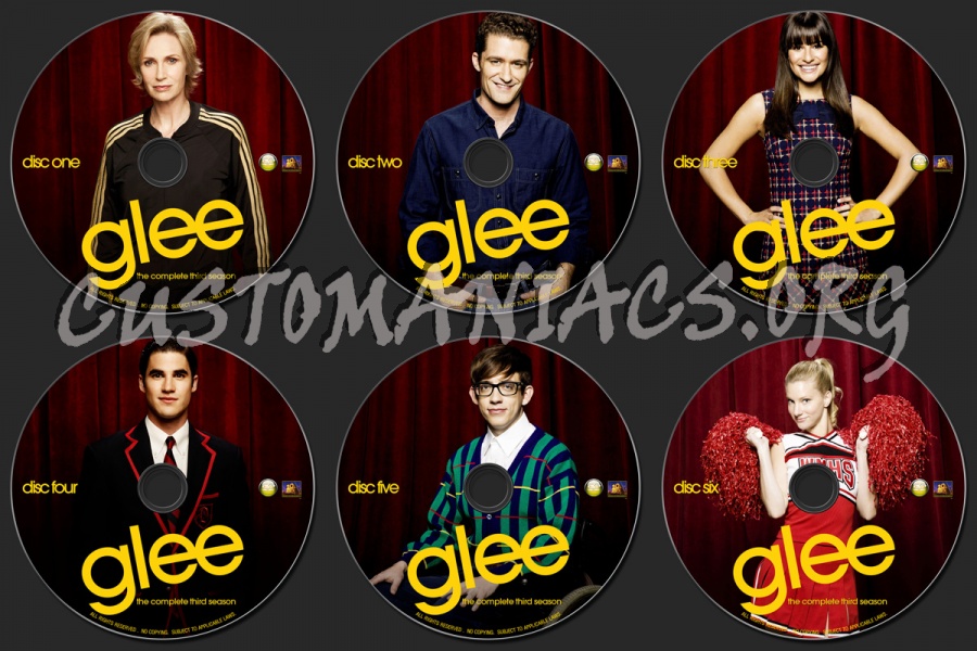 Glee The Complete Third Season dvd label