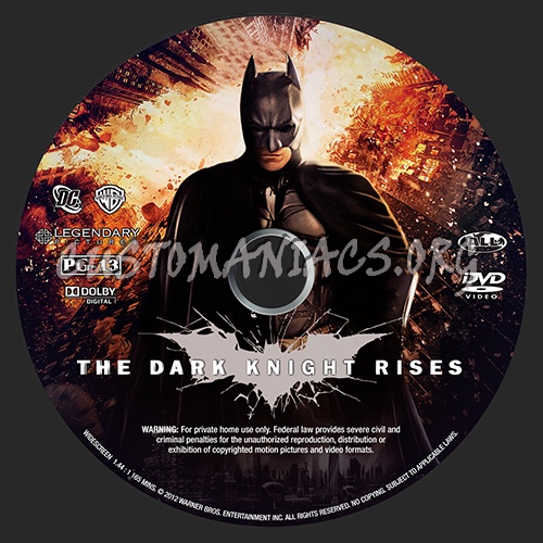 The Dark Knight Rises dvd label
