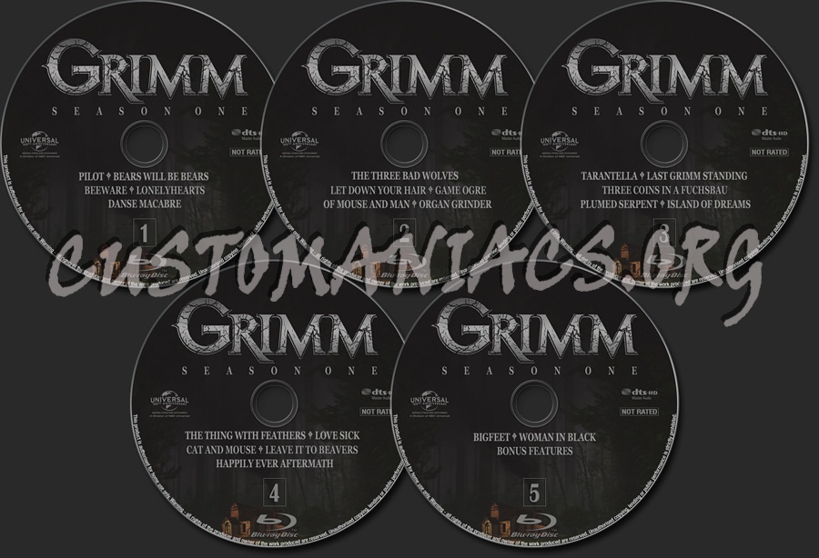 Grimm Season One blu-ray label