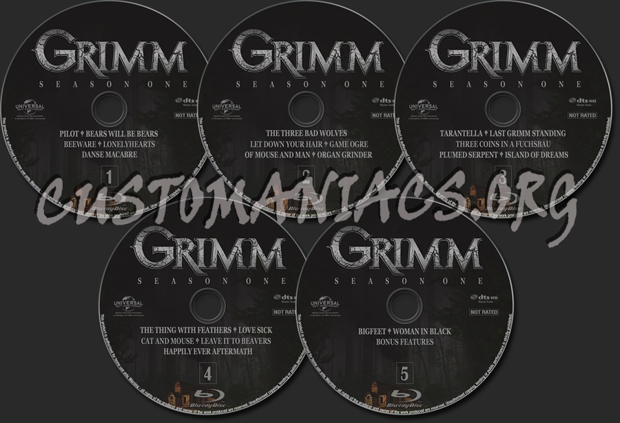 Grimm Season One blu-ray label