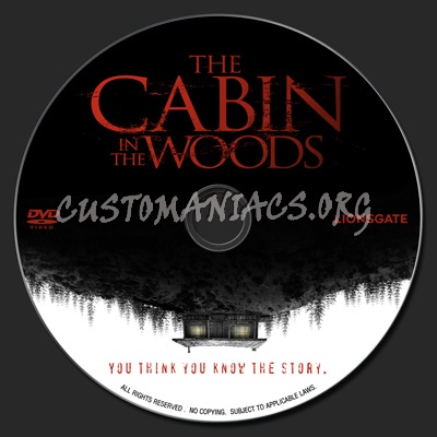 Cabin In The Woods (2012) dvd label