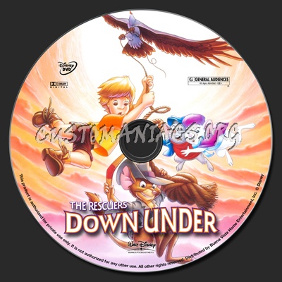 The Rescuers Down Under dvd label