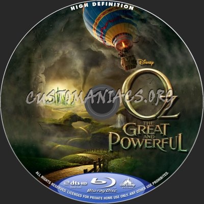 Oz The Great And Powerful blu-ray label