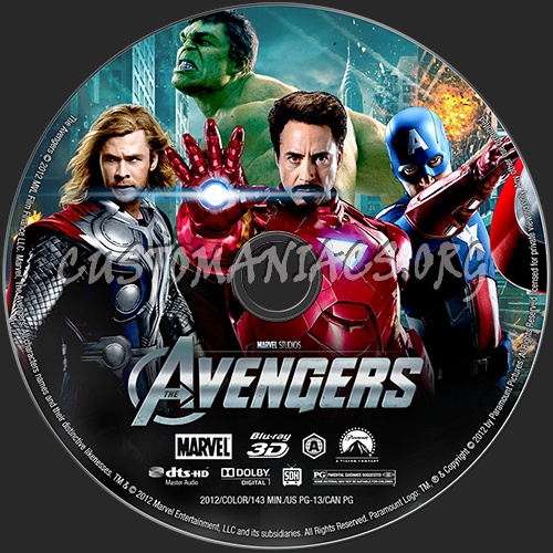 The Avengers 3D blu-ray label