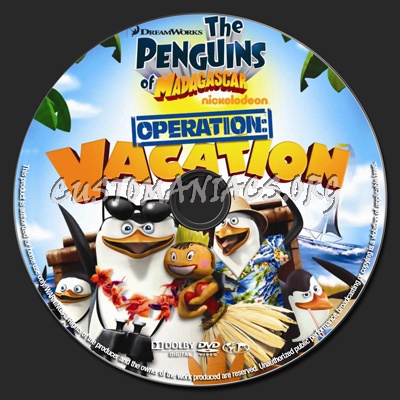 The Penguins Of Madagascar - Operation Vacation dvd label
