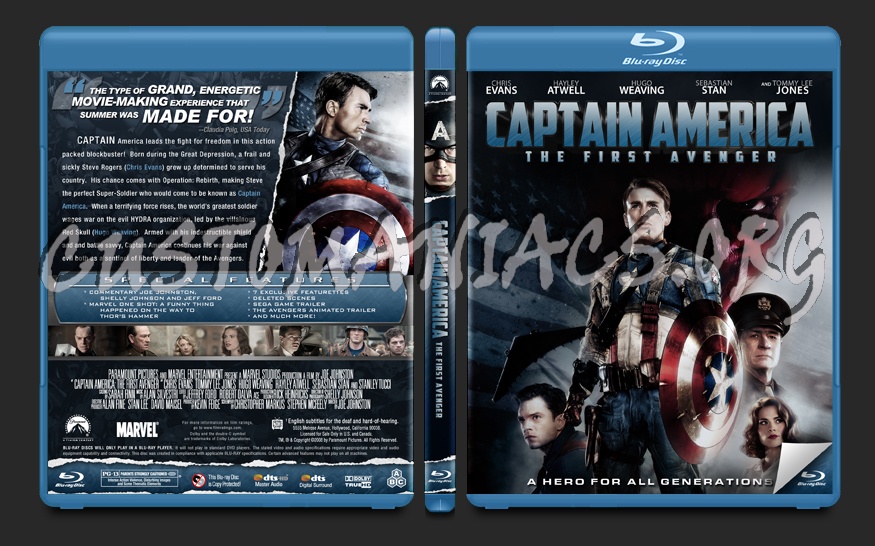 Captain America The First Avenger blu-ray cover