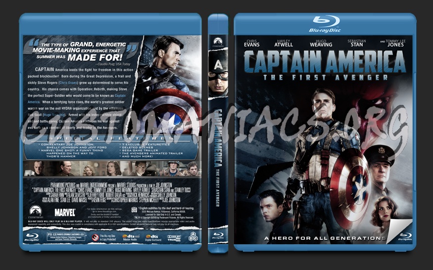 Captain America The First Avenger blu-ray cover