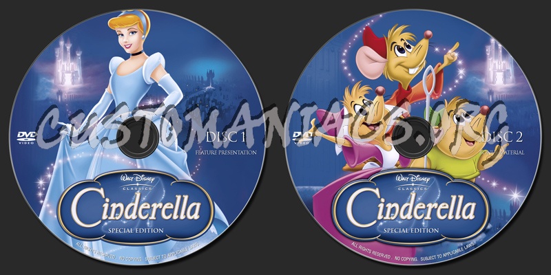 Cinderella : Special Edition (1950) dvd label