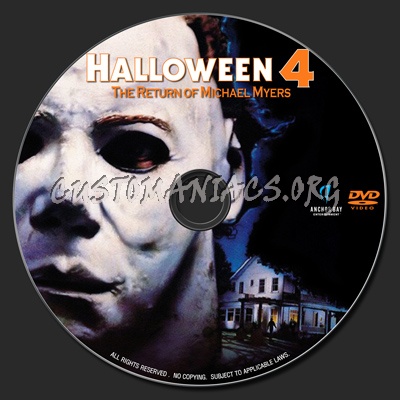 Halloween 4 : The Return Of Michael Myers (1987) dvd label