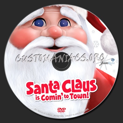 Santa Claus Is Comin' To Town (1970) dvd label