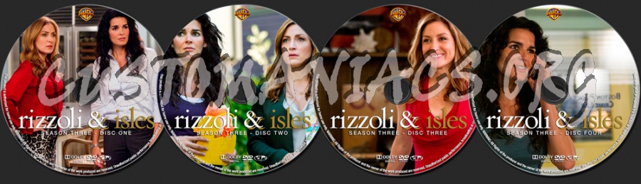 Rizolli & Isles Season Three dvd label