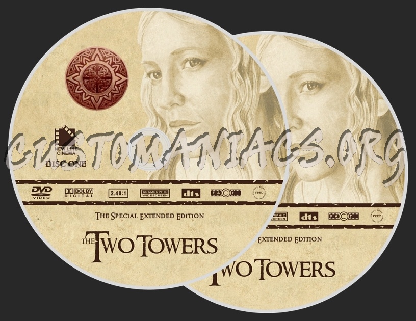 Two Towers Extended dvd label