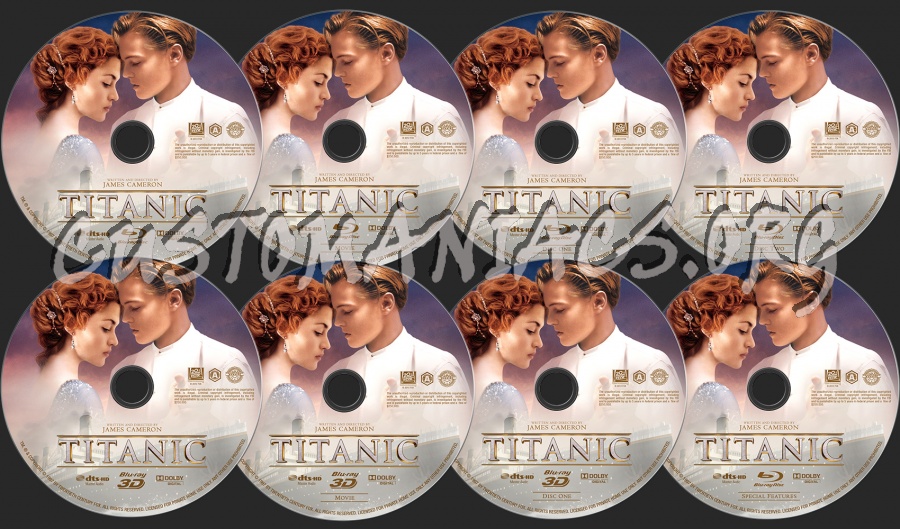 Titanic 2D+3D blu-ray label