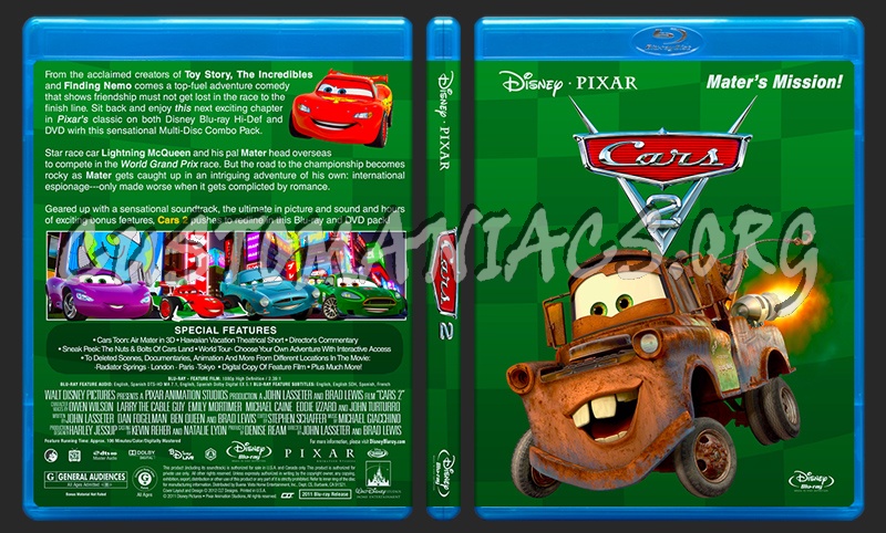 Cars 2 blu-ray cover