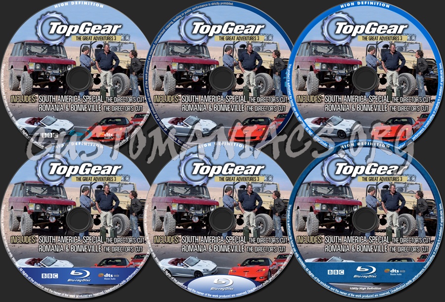 Top Gear The Great Adventures 3 blu-ray label