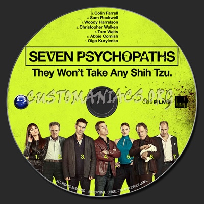 Seven Psychopaths (2012) blu-ray label